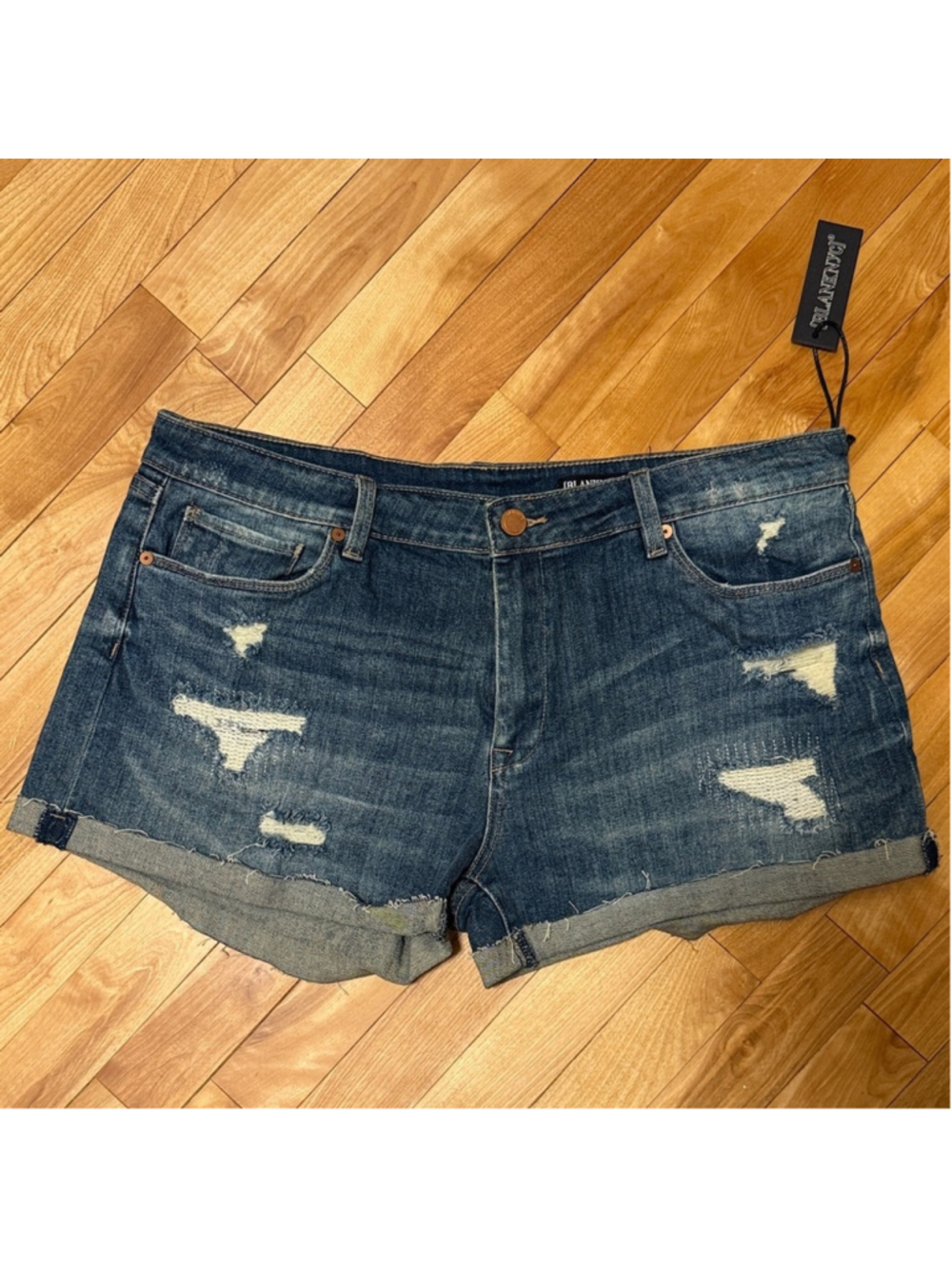 NWT Blank NYC Indigo Distressed Jean Shorts